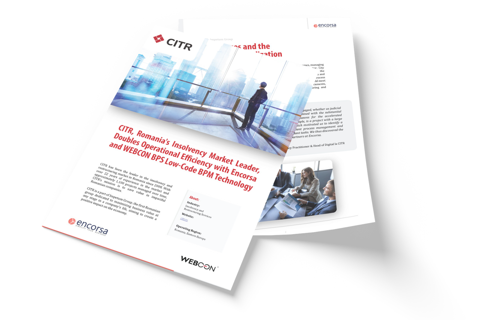 CITR, Romania's Insolvency Market Leader, Doubles Operational Efficiency with Encorsa and WEBCON BPS Low-Code BPM Technology
