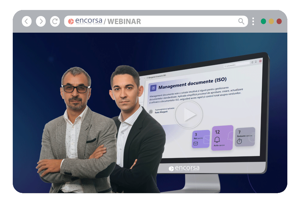 Webinar: Automatizarea proceselor ISO pentru companii –  eficiență și conformitate fără compromisuri
