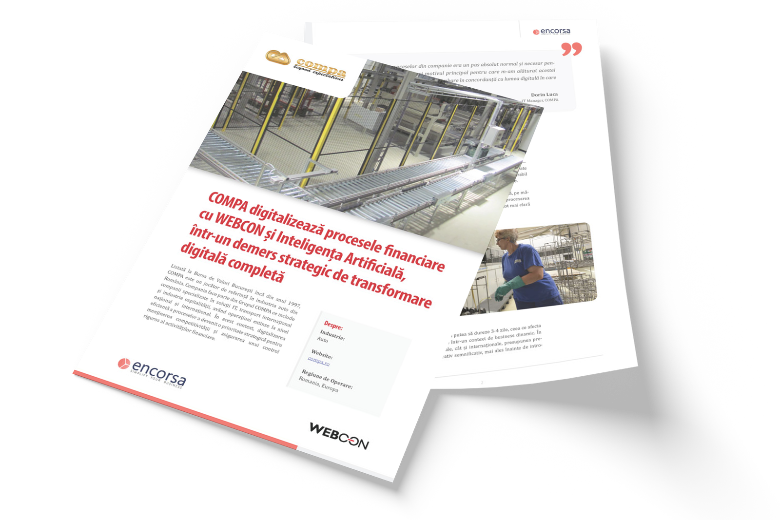 COMPA digitalizează procesele financiare cu WEBCON și Inteligența Artificială, într-un demers strategic de transformare digitală completă